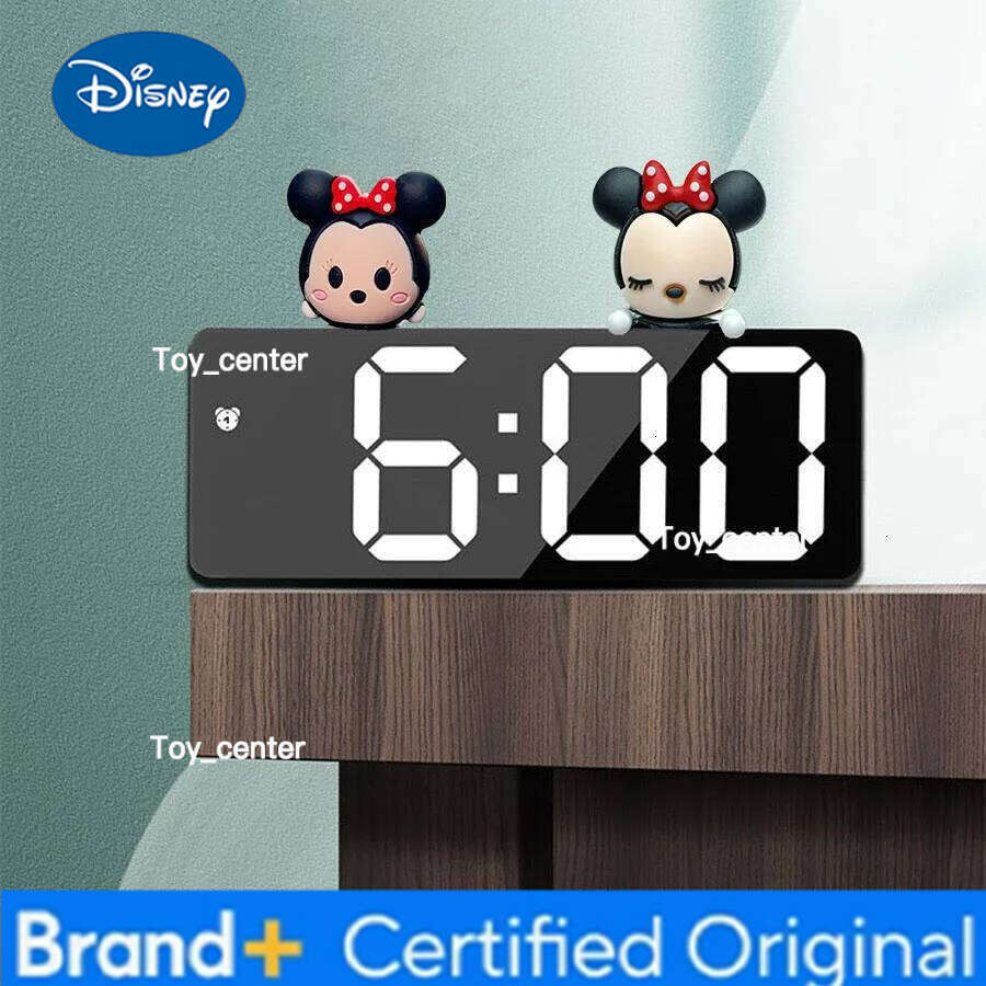 Disney Minnie Electronics LED Digital Children's Electronic Alarm Clock Bedside Table Desk Decorating Tabletop H26012811