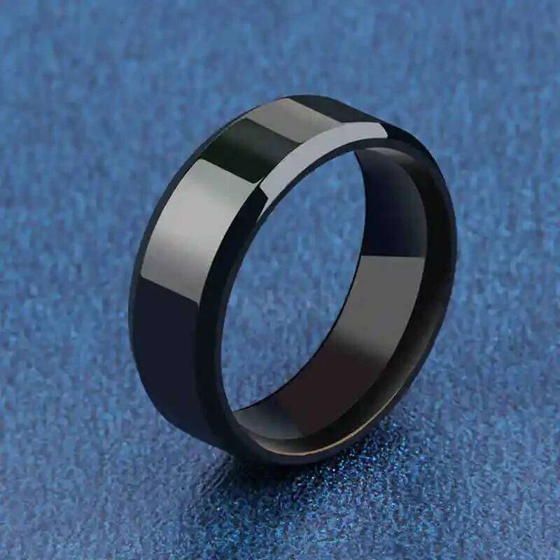 Charm Ring for Men Women Stainless Steel Black Rings Wedding Engagement Band Quality Matte Male Jewelry XJ260127