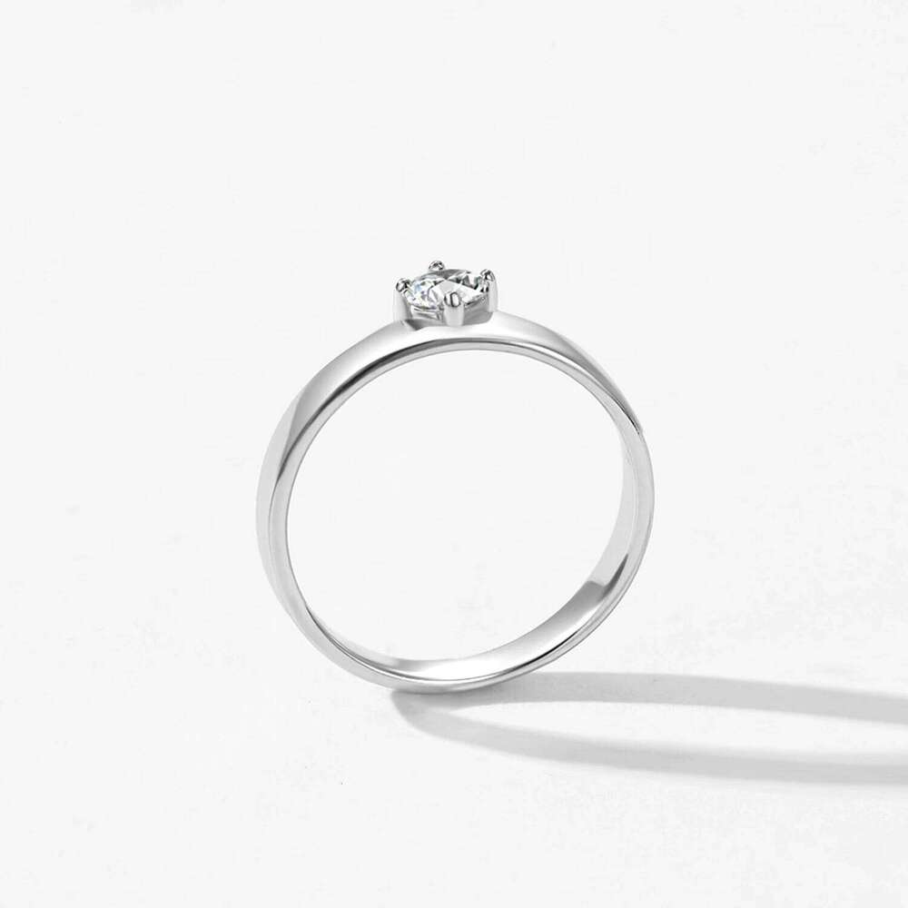 Ailmay Trendy 925 Sterling Silver Round Dazzling Zircon Ring For Women Engagement Wedding Band Promise Rings XJ260127