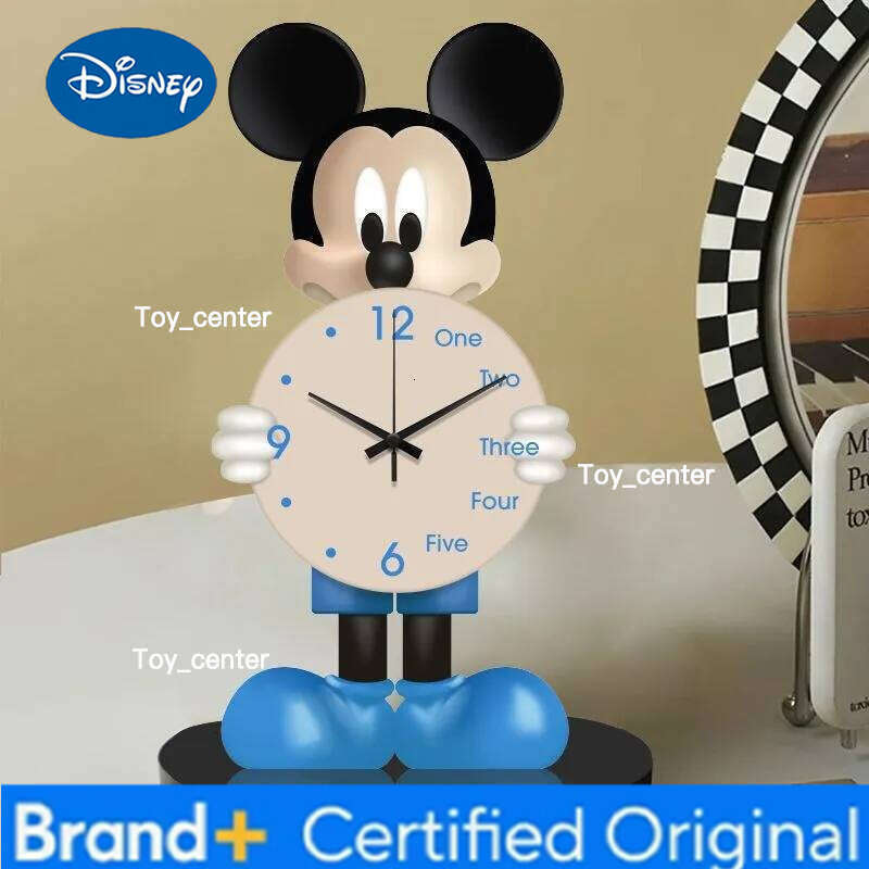 Disney 20cm Cartoon Mickey Figure Model Creativity Clock Living Home Furnishings Room Decoration Collection Gift H260128