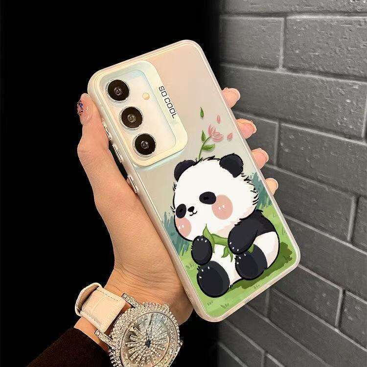 Compatible with Samsung S24 Ultra Phone Case Cartoon Blowing Panda New Galaxy S23/22+ Matte 20/21 S260128