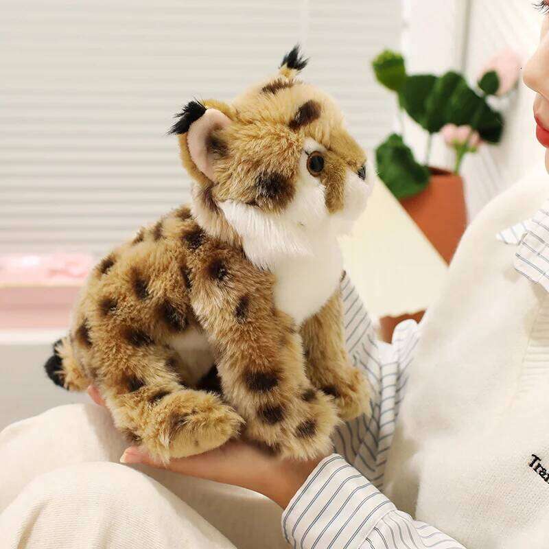 Kawai Lynx Plush Toys for feline enthusiasts Lifelike Stuffed Animals Simulation Doll Toy Birthday Christmas Gifts For Kid Y260128