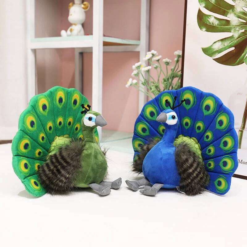 1pc 23CM Cute Simulation Peacocks Plush Toys Kawaii Doll Stuffed Soft Creative Animal Peahen Toy Lovely Home Birthday Decor Gift Y260128