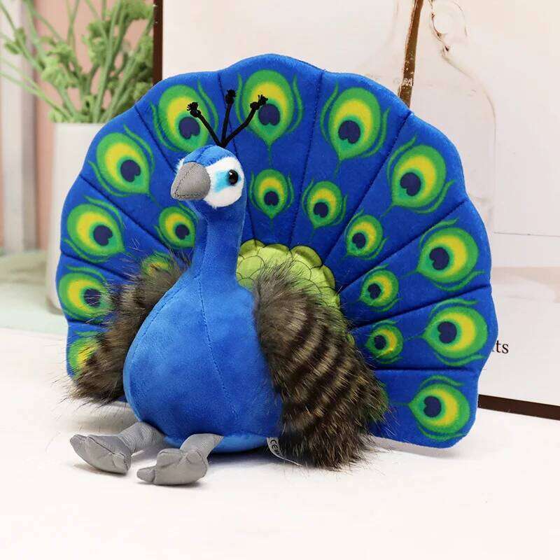 1pc 23CM Cute Simulation Peacocks Plush Toys Kawaii Doll Stuffed Soft Creative Animal Peahen Toy Lovely Home Birthday Decor Gift Y260128