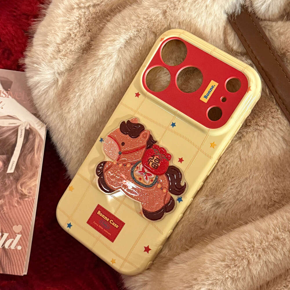 of the Horse Compatible Apple 17 Pro Max Phone iPhone 16 New Year Glitter Cartoon 11 Soft Case 15 Creative 13 S260128