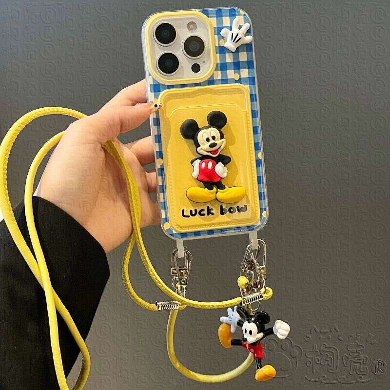 Mickey 16 Pro Max Phone 15 New 13 Women Apple 14 Soft Case iPhone 12 Crossbody S260128