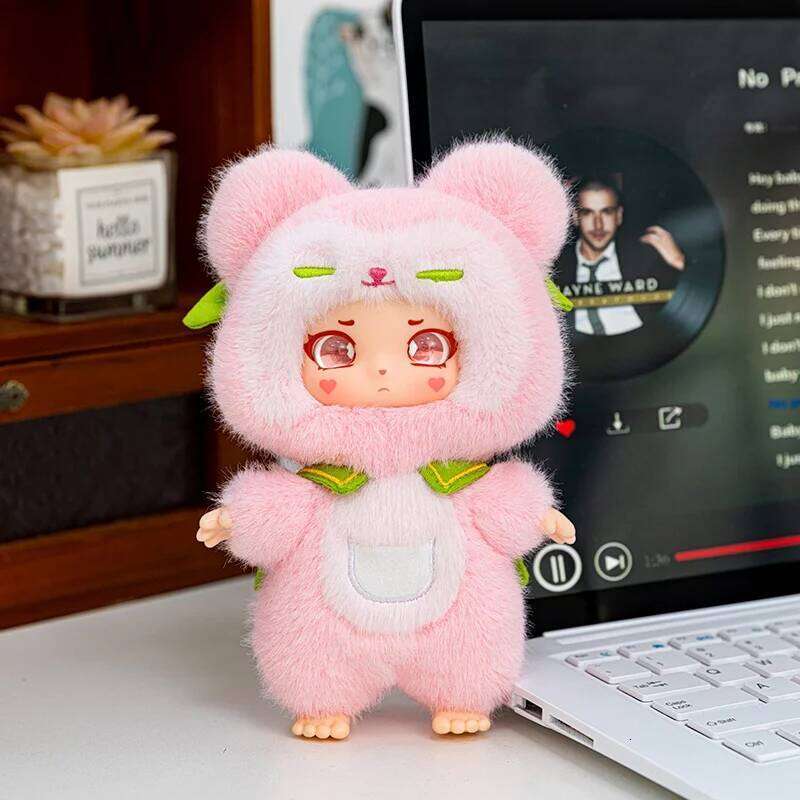 20cm/7.87in Cute Fox and Monkey Vinyl Popular Stuffed Plush Toys for Kids Birthday Creative Christmas Gift Home Decor Y260128