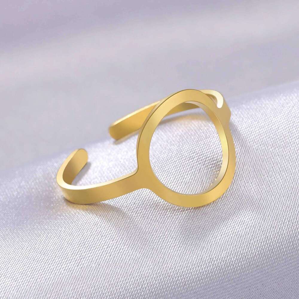 Skyrim Simple Geometric Hollow Round Ring Women Stainless Steel Minimalist Open Finger Rings 2025 Fashion Jewelry Birthday Gift XJ260127