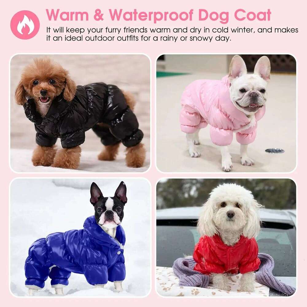 Fullbody Winter Warm Coat Snowsuit Windproof Waterproof Puppy Dog Jacket with Legs Cold Weather Coats for Small Medium Dogs XJ260127