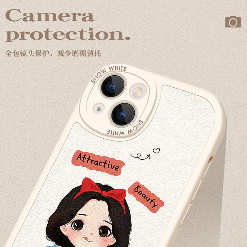 Snow White Apple 14 Phone Case iPhone 13 Cartoon 12 Pro Cute 11 Lambskin XR New XS Max S260128
