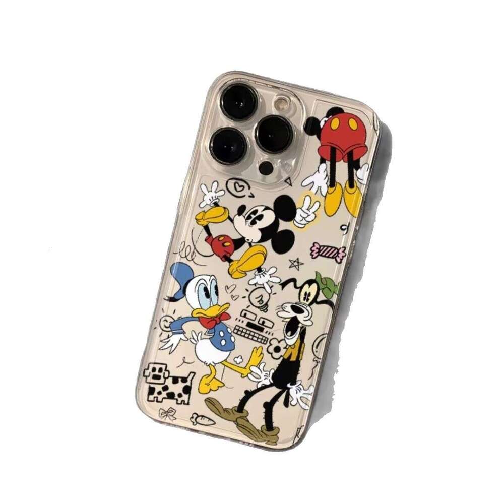 Mickey and Donald Duck Compatible iPhone 17 Pro Max Phone Case Apple 16 Plus Cartoon 15 Transparent 14 S260128
