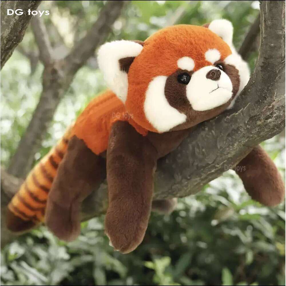 Lifelike Red Stuffed Animals Raccoon Plush Cute Panda Plushie Toy For Kids Girlfriend Birthday Boy Christmas Gift Y260128