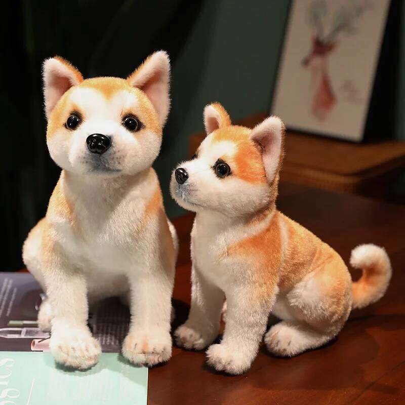 Lifelike Akita Dog Stuffed Animal Plush Toy Cute Simulation Puppy Shiba Inu Fluffy Appease Baby Doll Birthday Gifts For Children Y260128