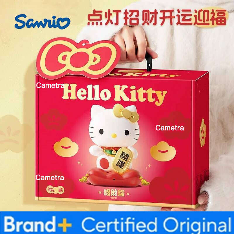 Sanrio Authentic Hellokitty Maneki Neko Decorative Infrared Sensor Lamp Birthday Gift New Year Christmas H260128