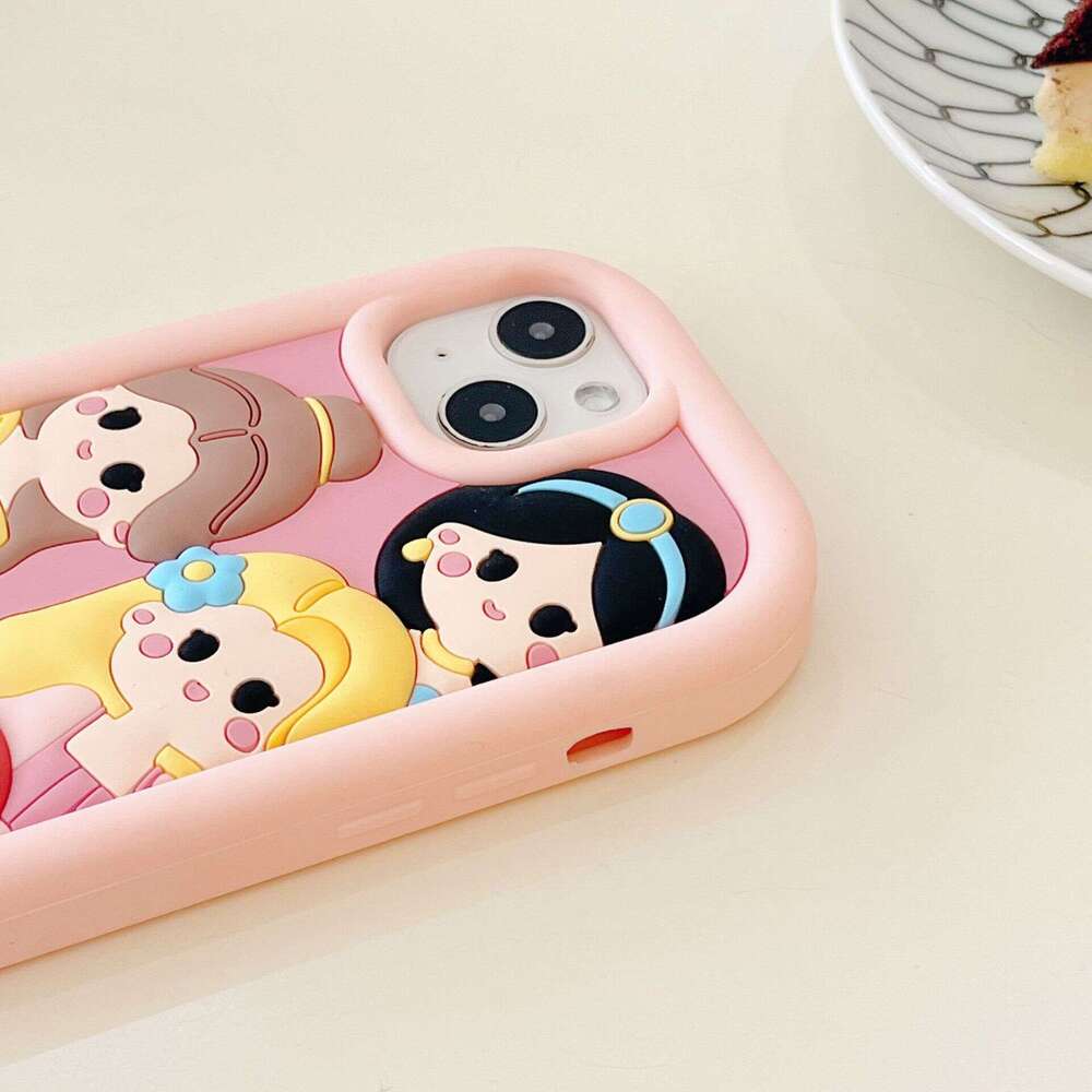 iphone11 Cartoon Snow White Apple 13pro Pink Soft Silicone Anti-fall 12 Phone Case 14promax S260128