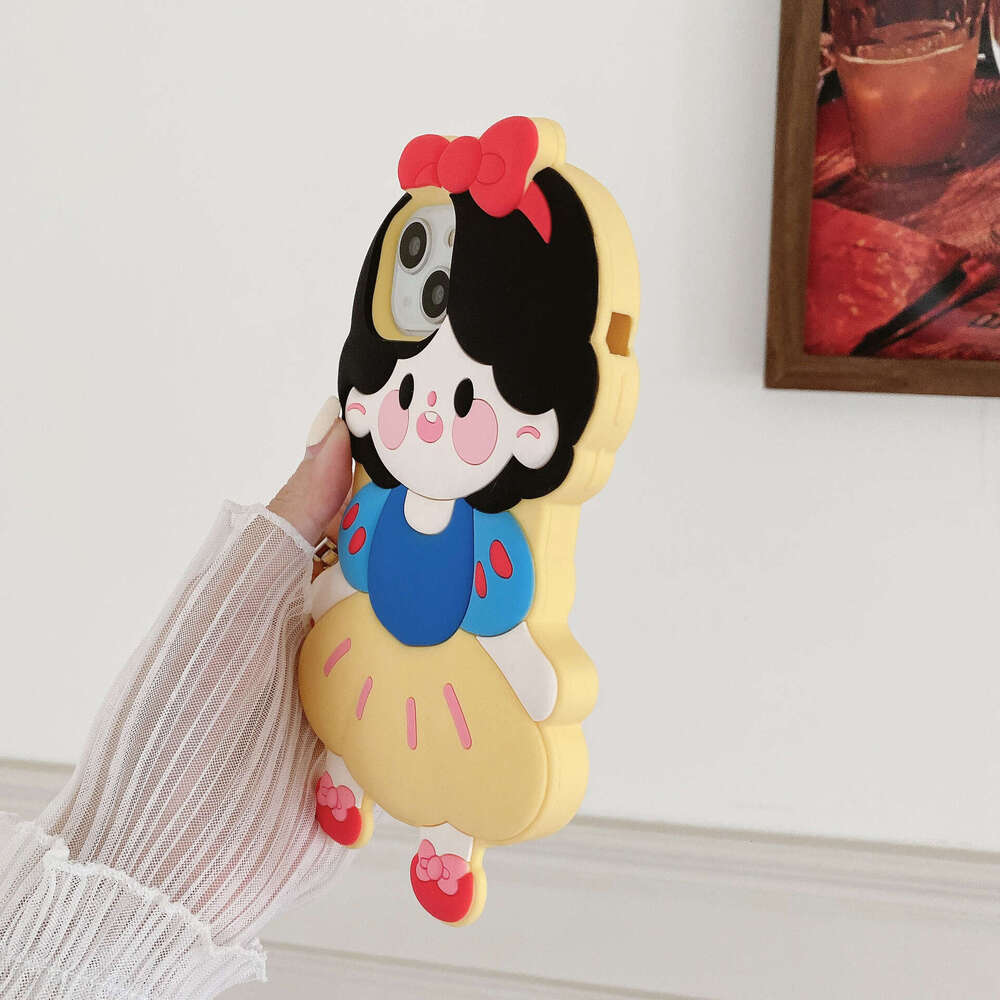 Suitable for Apple 16 Snow White Princess Phone Case Cute iPhone 12/13/14 Pro Max Hair Tie Doll S260128