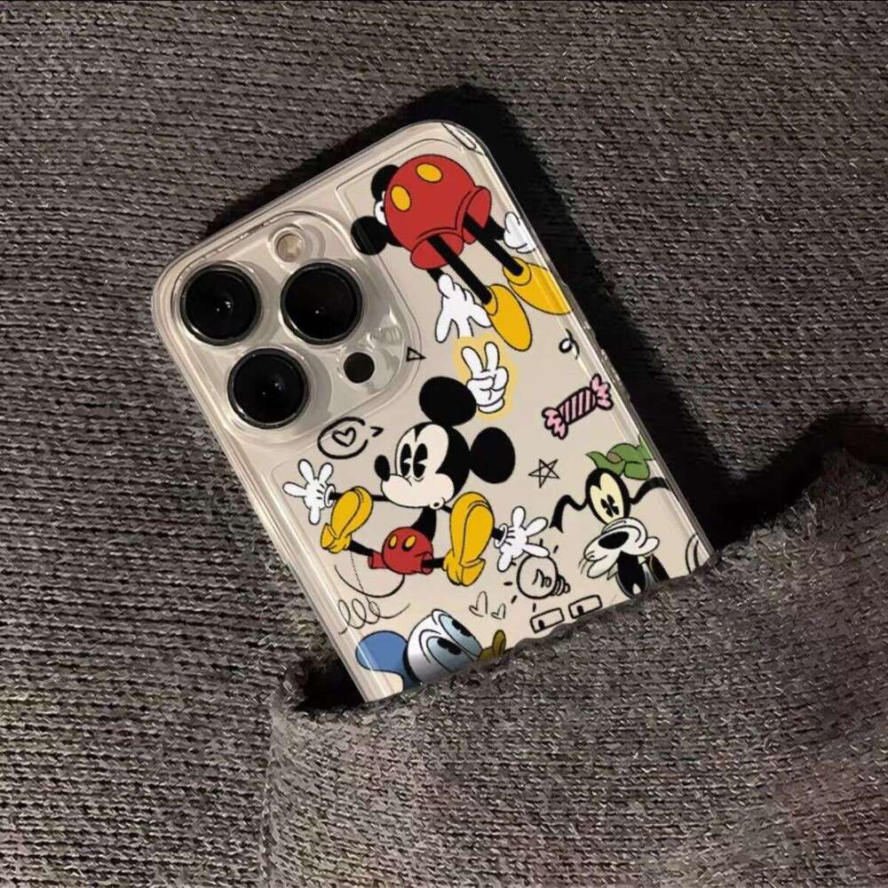 Mickey and Donald Duck Compatible iPhone 17 Pro Max Phone Case Apple 16 Plus Cartoon 15 Transparent 14 S260128