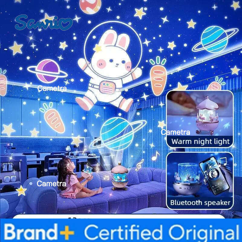 Sanrio Moon Bunny Dream Projector Night Light Lamp 360 Degree Rotation 21 Projection Patterns Nighlight For Kids Adult's Gift H260128