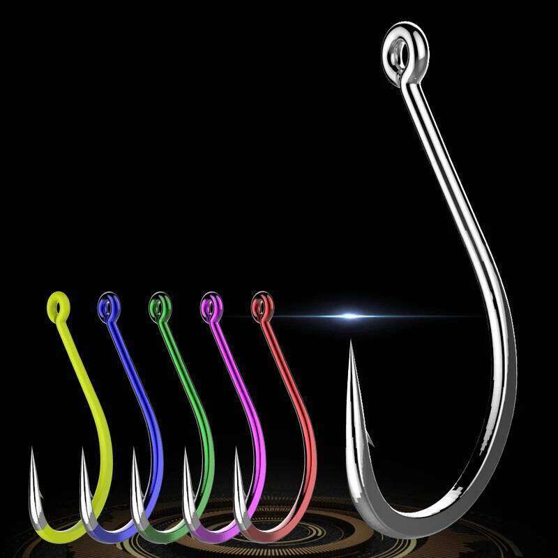 50pcs Fishing Set Coating High Carbon Stainless Steel Barbed Black Color Carp Fish Hooks Sharped Flattened Fishhook 2#-22# Z260128
