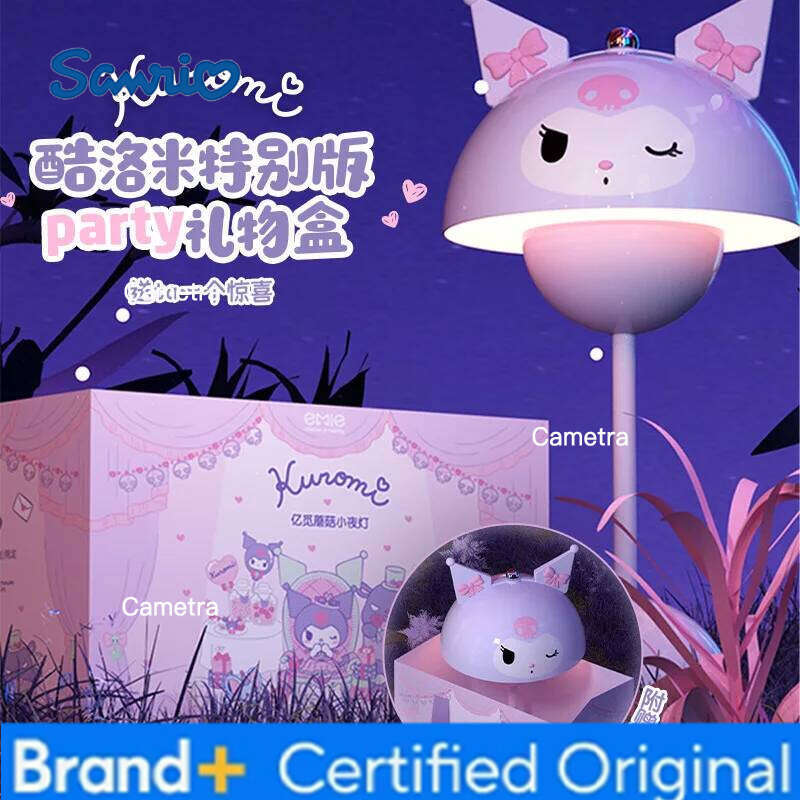 Sanrio Anime Peripheral Kuromi Mushroom Desktop Led Learning Night Light Bedroom Dormitory Desk Lamp For Girls Gifts H260128
