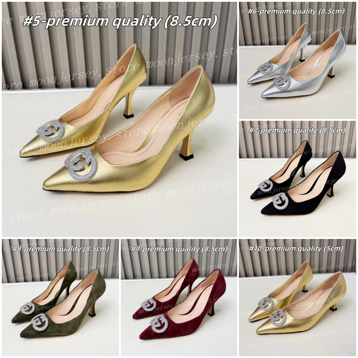 (go off picture not the description) 10A Premium Designer High Heel Sandals Women's Summer Holiday Slippers Slipsole Shoes 33250