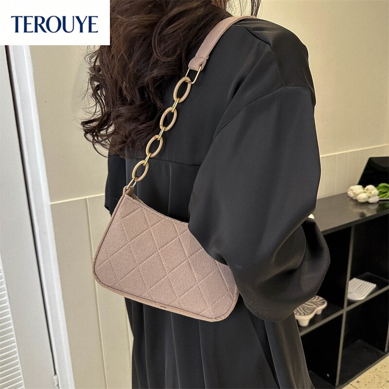 TEROUYE autumn and winter new fashion French style trendy design niche design light luxury minimalist style bag chain shoulder handbag