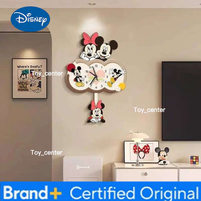 Disney Mickey Minnie personalized creative living room wall secondary and a anime around cartoon clock decoration painting H260128