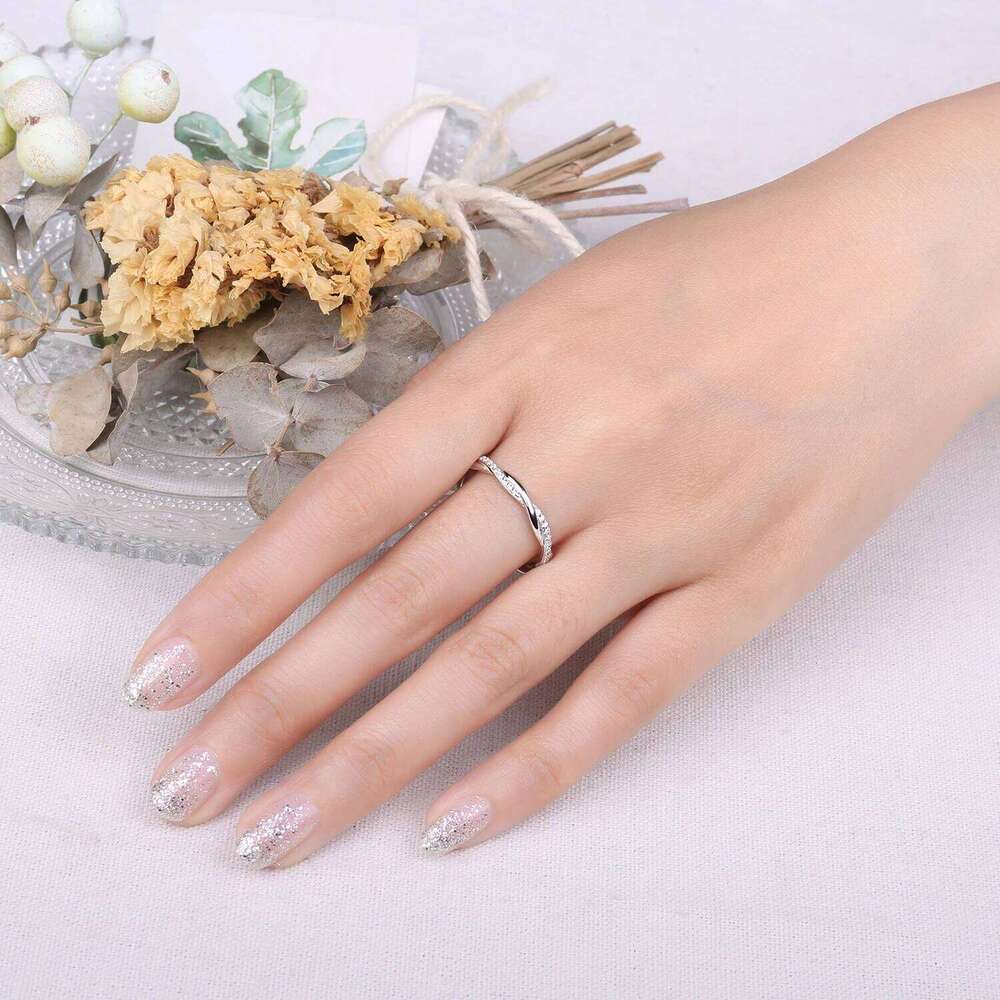 JewelryPalace Moissanite D Color Love Rope Infinity 925 Sterling Silver Stackable Band Ring for Woman Yellow Rose Gold Plated XJ260127