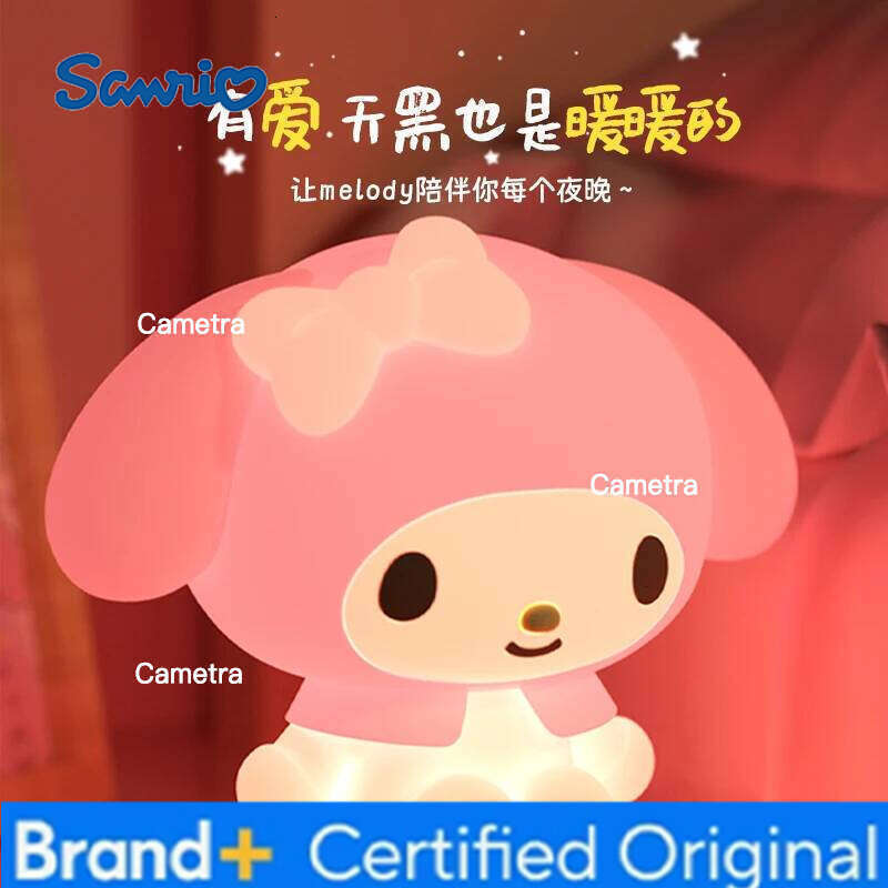Sanrio New My Silicone Anime Figures Melody Clap Light Bedroom Sleep Atmosphere Night Lamp Ornaments Toy Gift H2601281