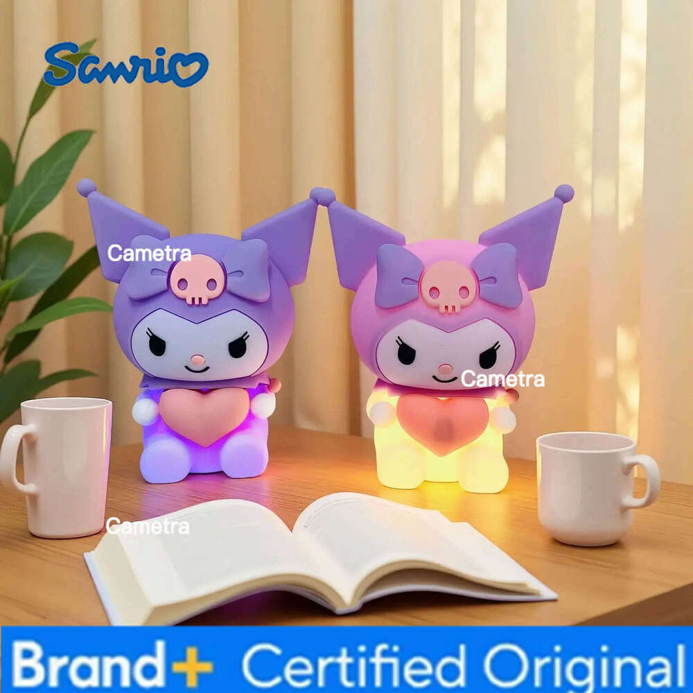Sanrio Kuromi Silicone Touch Night Light Cute Bedside Lamp Kids Room Sleep Aid Kawaii Desk Decor Gift for Girls H26012811