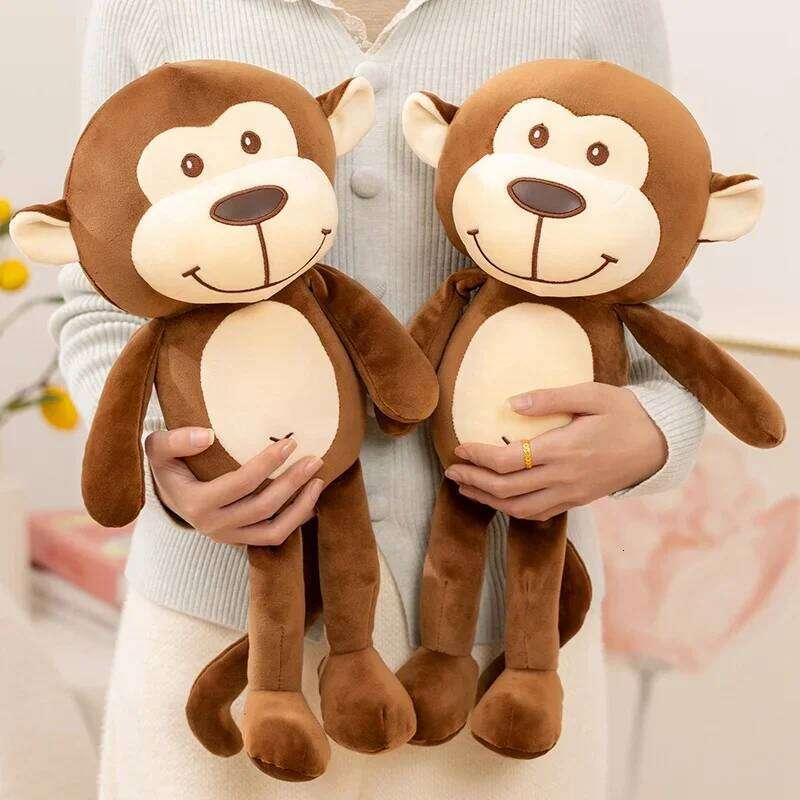 45cm Soft Brown Monkey Plush Adorable Stuffed Forest Animal Doll Comfortable Hugging Toy Birthday Gifts Home Decor Y260128