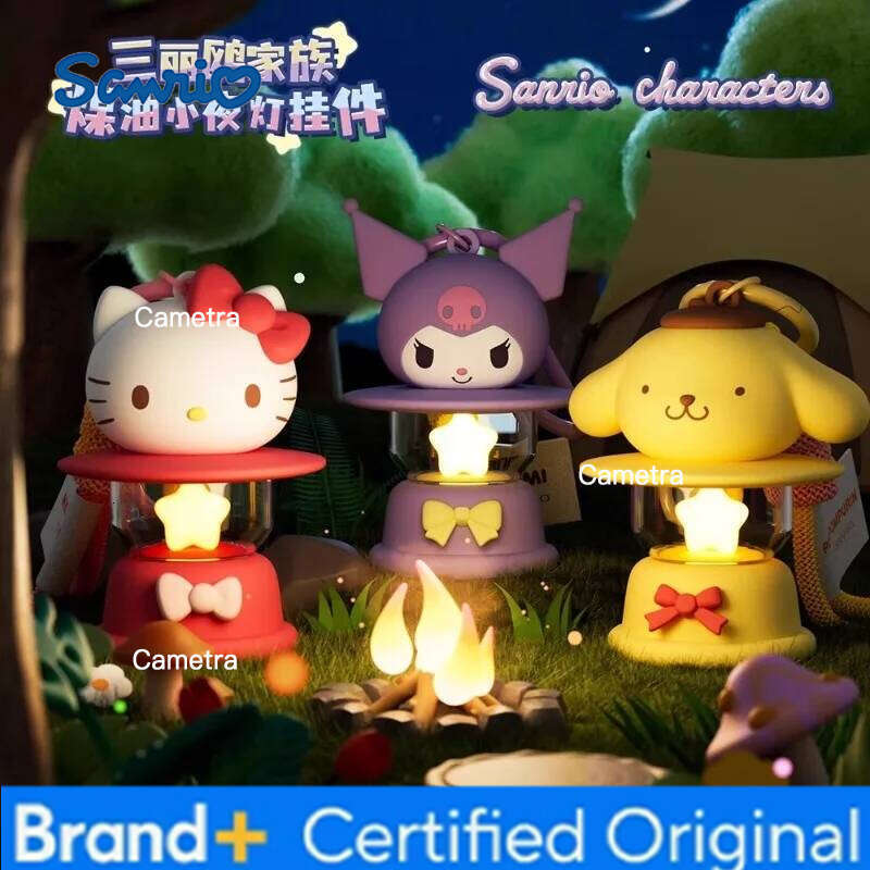 Sanrio Genuine Night Light Pendant Hello Kitty Birthday Couple Keychain Girl Lovely Gift H260128
