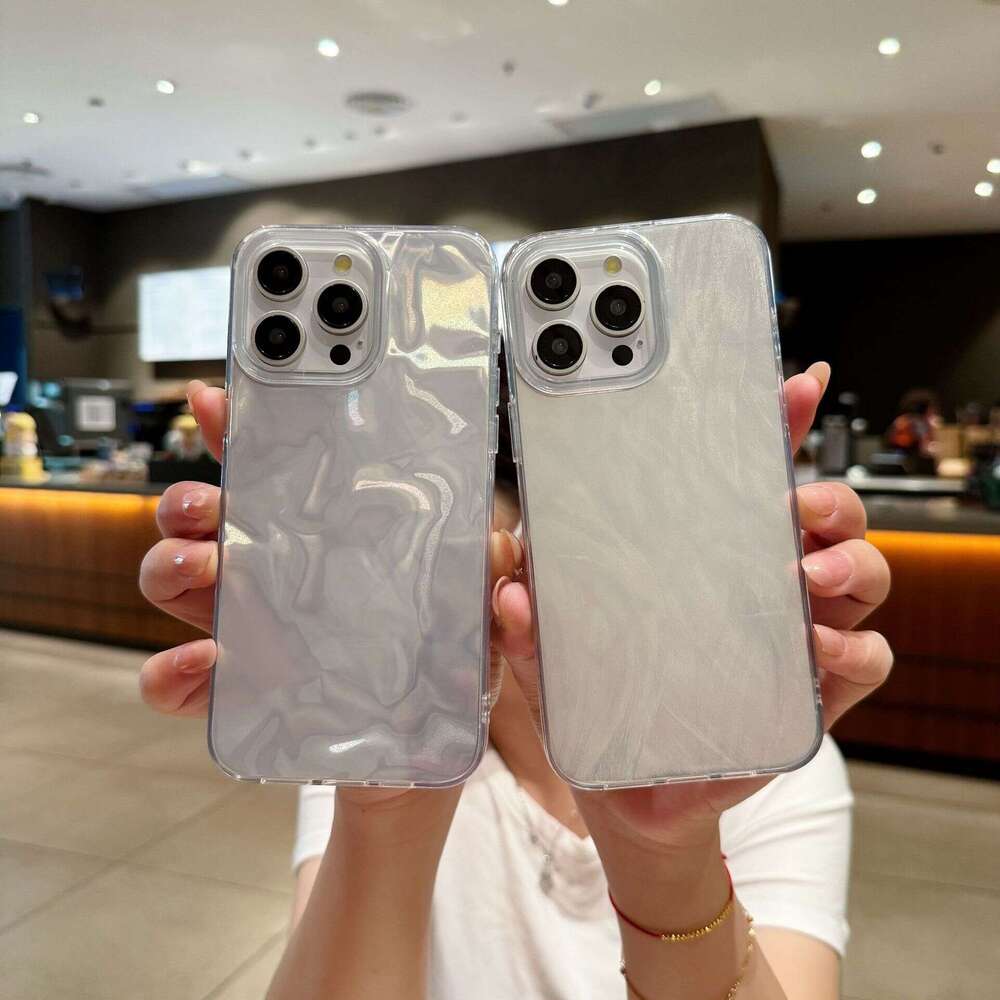 Compatible with New Apple 17 IMD Feather Gauze Glossy Surface Paintable iPhone 16 Shockproof Phone Case Material S260128