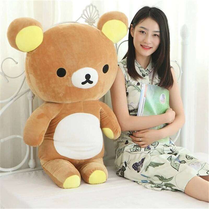 35-90cm Hug Rilakkuma Japanese Anime Plush Toy Bear Doll Sleeping Pillow Bedroom Sofa Gifts For Kids Girl Kawaii Y260128