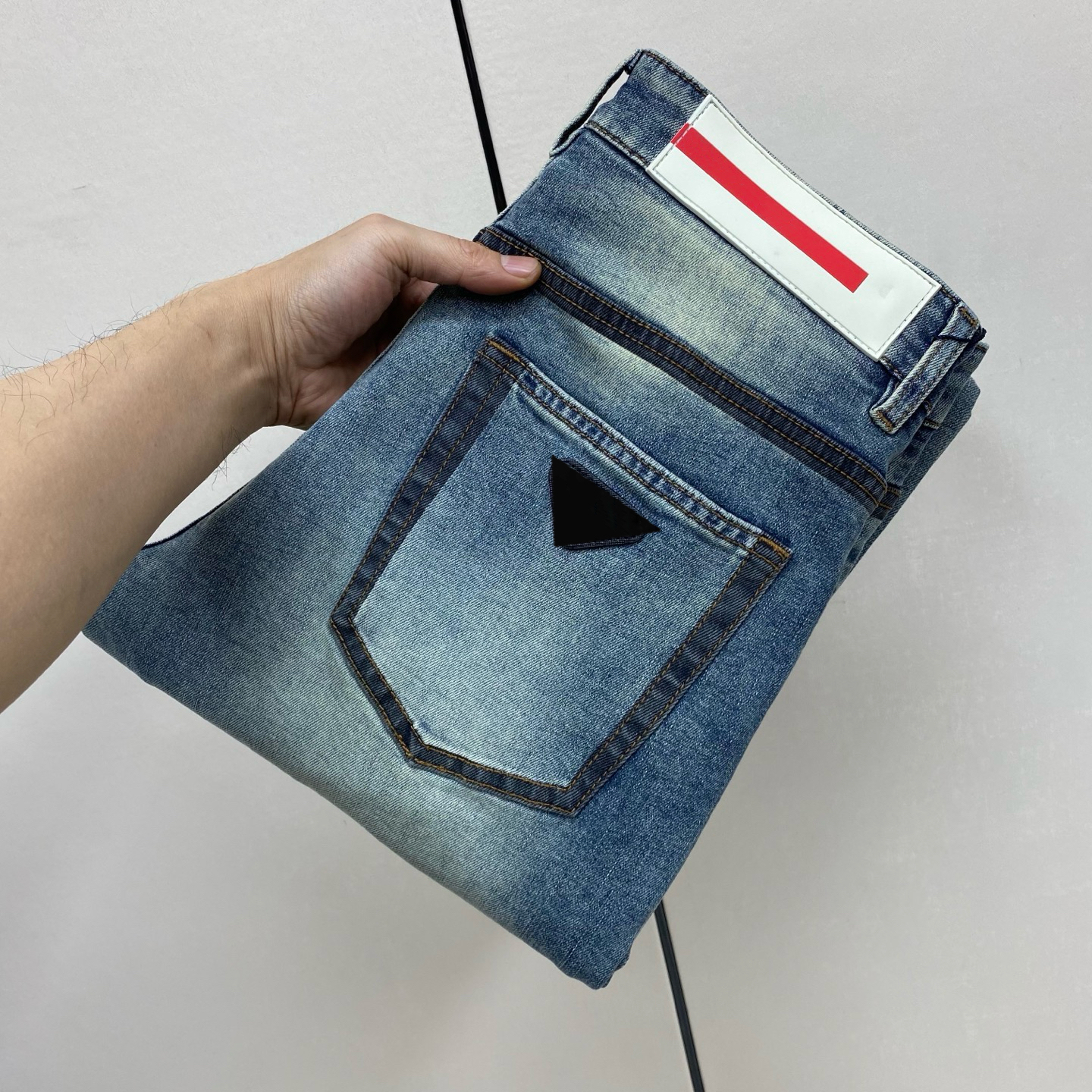 Designer jeans retro style slim fit denim long pants casual luxury men's high quality trousers
