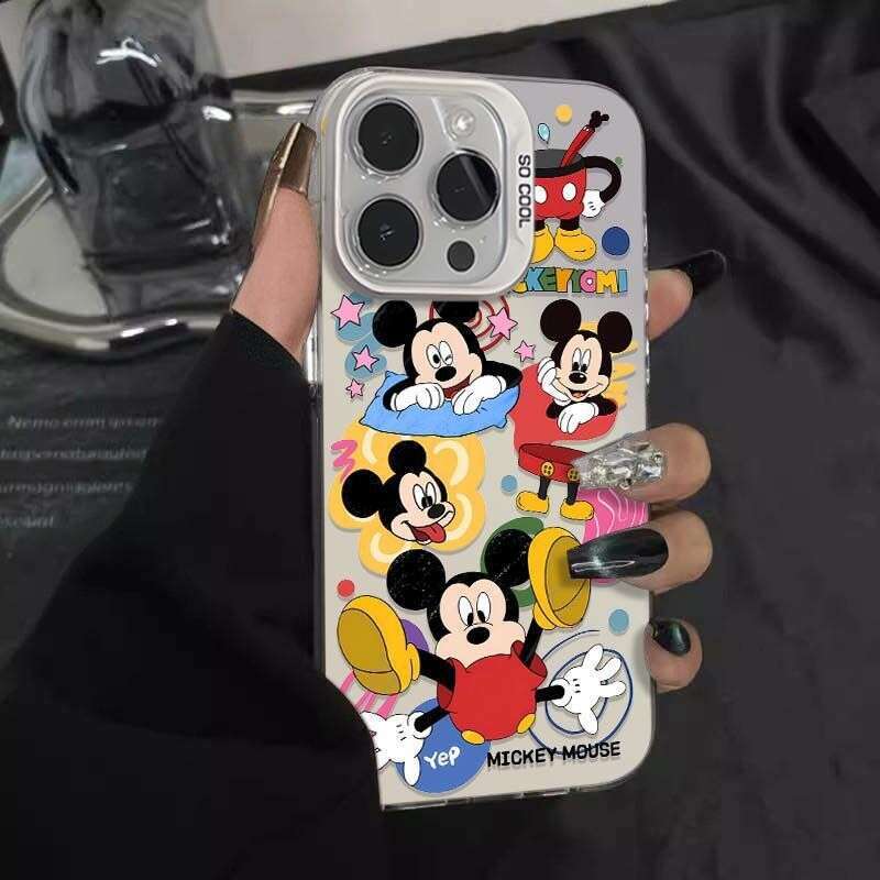 Mickey Compatible with Apple 16 Phone Case iPhone 15/14 Max New 17 Pro Colorful Silver High-end Feel S260128
