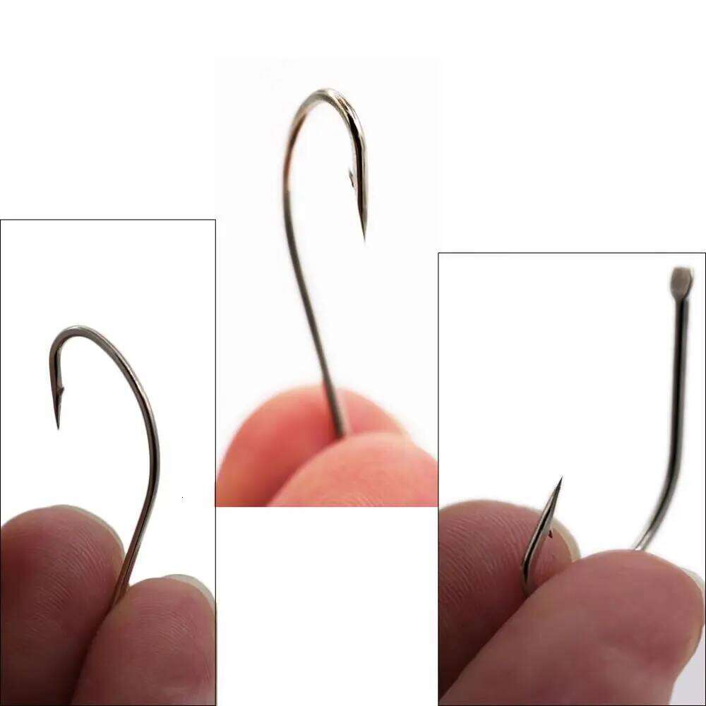 450pcs/Box 1-14# Sharpened Ultrapoint Carp Treble Circle Cat Fish Hooks Set Mixed Sizes Fishhook Fishing Tackle Z260128