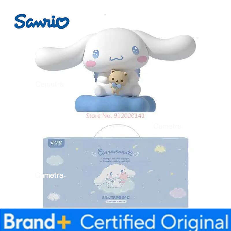 Sanrio Authentic New Family Series Luminous Toy Desktop Ornaments Kawaii Cinnamoroll Atmosphere Lamp Girls Anime Peripheral Gift H260128