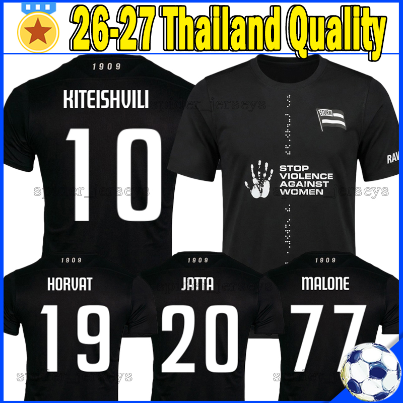 26 27 SK Sturm Graz Soccer Jerseys JATTA KITEISHVILI MALONE HORVAT GRGIC ROZGA Men Uniforms 2026 2027 BEGANOVIC STANKOVIC OERMANN MITCHELL MALIC Football Shirts