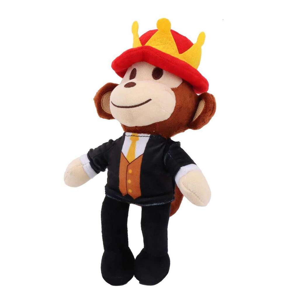 Kawai Steal a Brainrot Cartoon Character Stuffed Toy Black Monkey Wear the Crown Jandel Birthday Christmas Gift for Kids Y260128