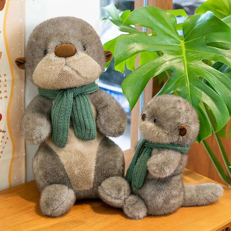1pc 26cm/10.23in Cute scarves, otter plush toys, zoo souvenirs, children's soothing dolls, pillow gifts Y260128