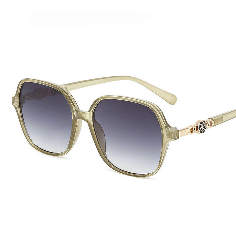 Fashion Sunglasses Camellia Floral Design with Gold Plated Accents and UV Protection for Driving Outdoor 1 Daily Wear Gift High Quality Texture