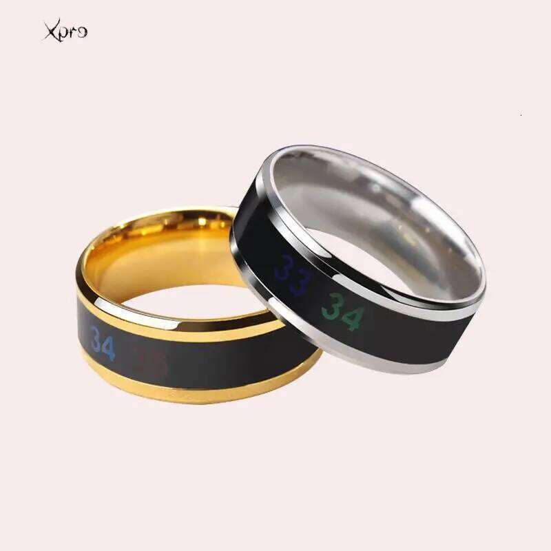 Smart Stainless Steel Multifunctional For Couples Mood Changes Color From Waterproof Body Temperature Measuring Ring XJ260127