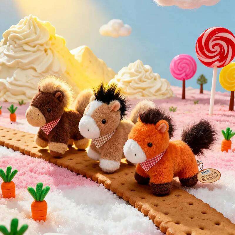 Cute Soft Animals Sanhua Cat Sausage Dog and Pony Simulation Plush Toys for Pet Enthusiasts Birthday Christmas Gifts Y260128