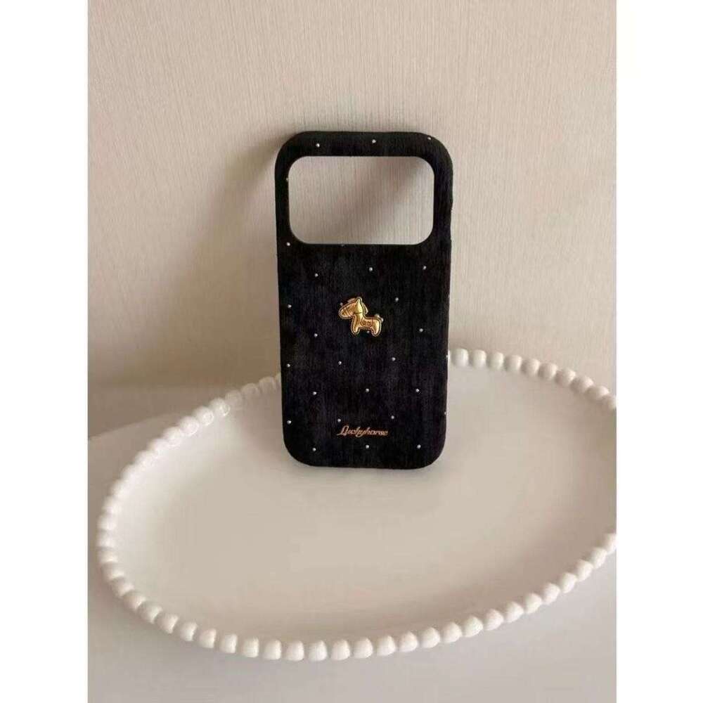 Year Golden Horse Collection Sparkling Diamond Velvet Women's for iPhone 17 Pro Max Apple 16 Phone Case 15 New Model S260128