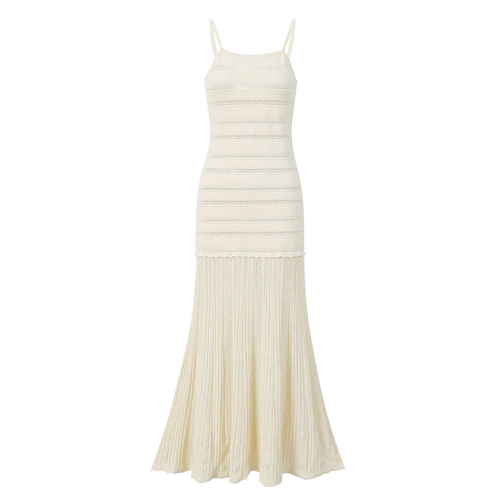 Summer 2026 new sexy hollow out pleated lace knitted vest long skirt for children