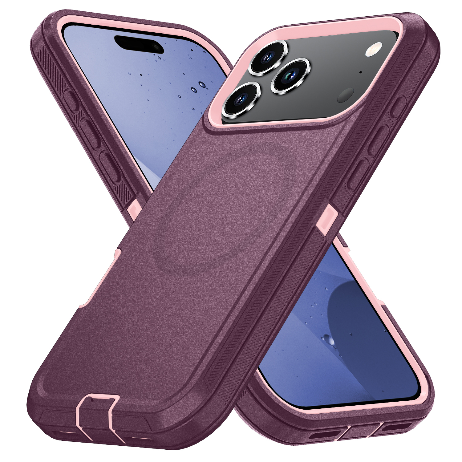 3 in 1 Heavy Duty Military Grade Defenderr Rugged Phone Case Magnetic For Magsafe for iPhone 17 Air 16 Pro Max 15 14 Plus 13 12 11 Pro Max Samsung S26
