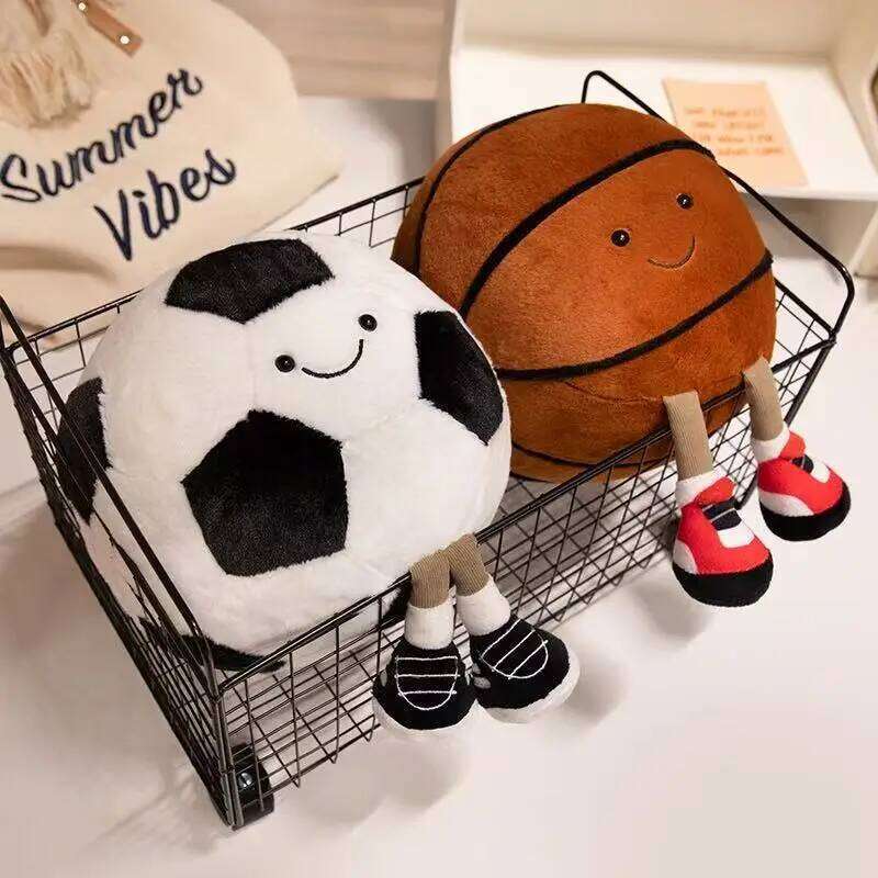 18/25cm Latest Basketball and Football Simulation Stuffed Plush Toy Cartoon Anime Cute Gift for Children Fun Doll Y260128