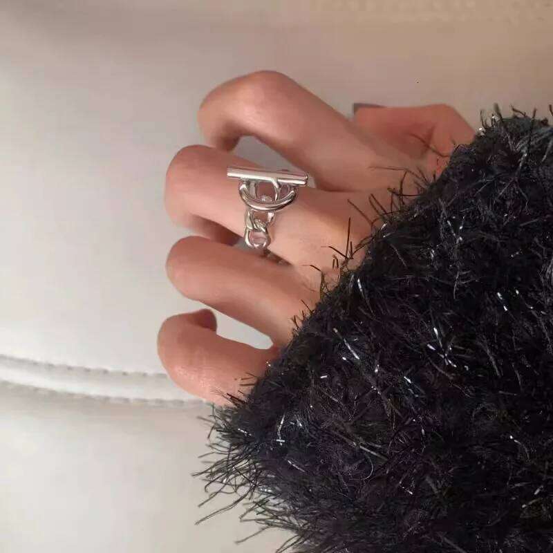 925 Sterling Silver Chain Simple Geometry Adjustable Ring For Women Fashion Wedding Fine Jewelry Wholesale Jewellery XJ260127
