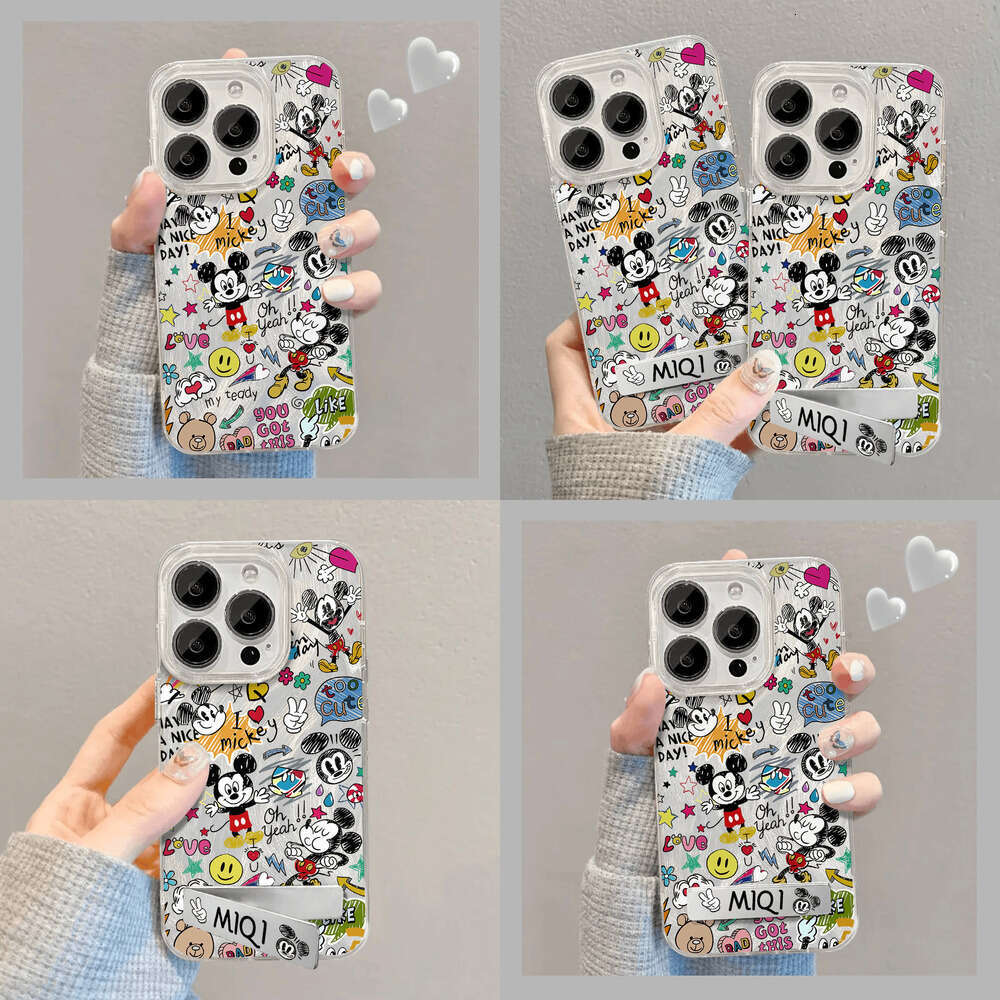 Graffiti Mickey Mouse Compatible with Apple 15 Pro Max Phone iPhone 14 Stand Model 13 Cartoon 12 Hard Case 11 S260128 b24